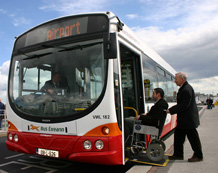disabled person going onto bus